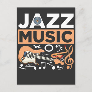 Jazz-Musiker Gitarrist Saxophonist Blues-Musiker Postkarte