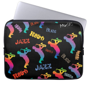 Jazz-Musiker-Retro Blues-Musik POP-KUNST Laptopschutzhülle