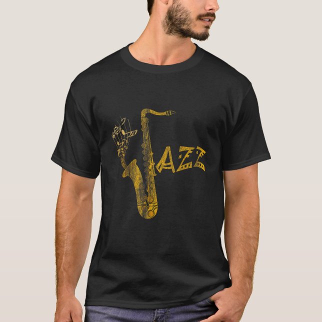 Jazz Musiker Saxophonist Geschenk Saxophon T-Shirt (Vorderseite)