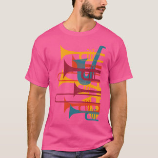 Jazz-Musikplayer Trompete Retro Vintage-Shirt 70 T-Shirt