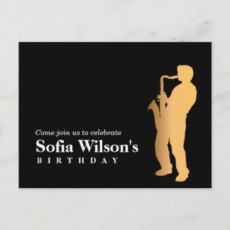 Jazz Nacht Geburtstag Postkarte Einladung