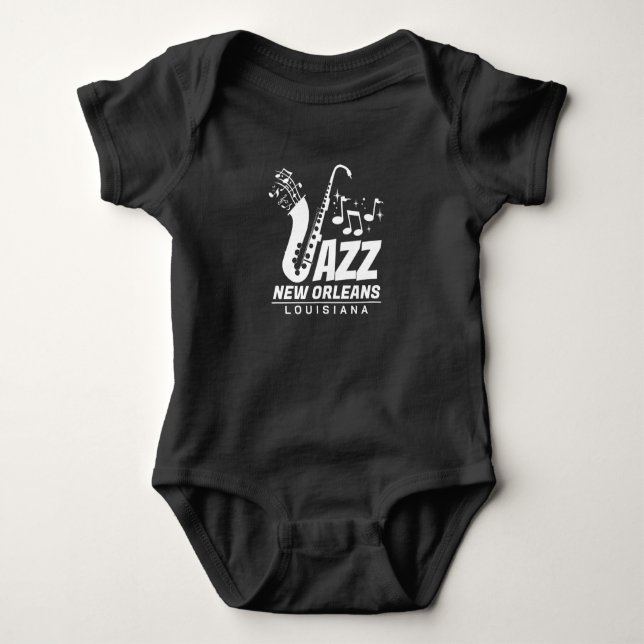 Jazz New Orleans Louisiana Baby Strampler (Vorderseite)