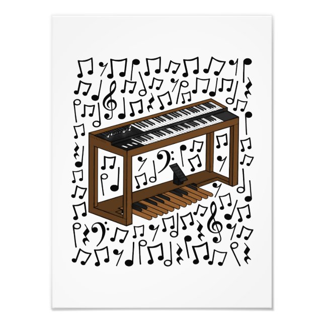 Jazz Organ Musical Notes Organist Musiker Fotodruck (Vorne)