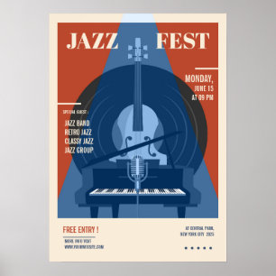 Jazz-Party-Ankündigung Retro-Musik Poster