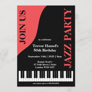 Jazz-Party-Geburtstag Einladung