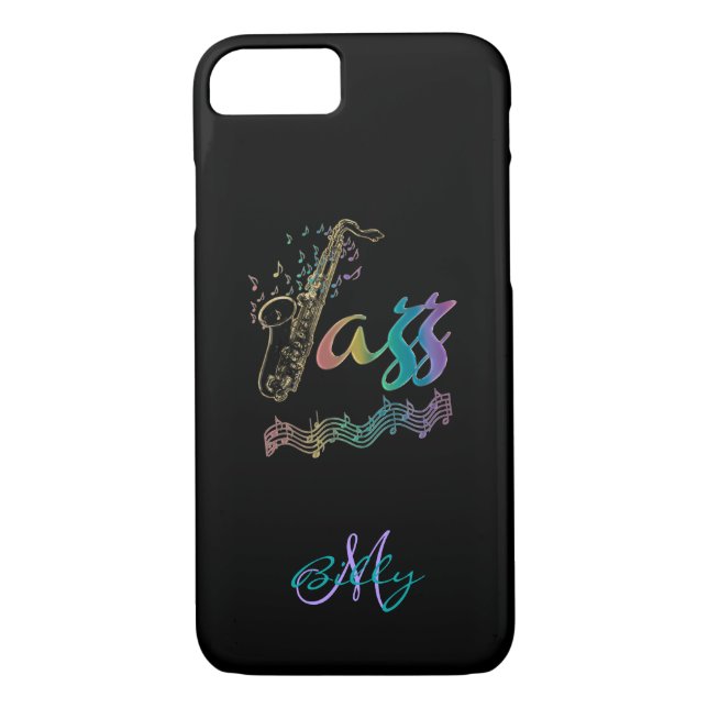 Jazz-personalisierter Regenbogensax-Musik iPhone 7 Case-Mate iPhone Hülle (Rückseite)