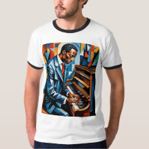 Jazz Pianist Abstrakt Art Tribute T - Shirt
