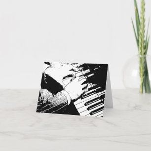 Jazz Piano Musician 4x5.6 Faltkarte