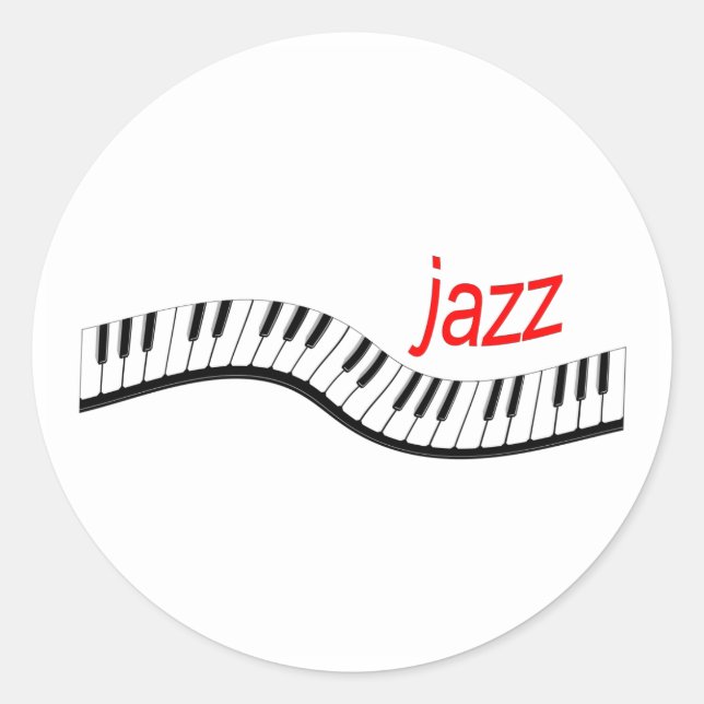 Jazz Piano Runder Aufkleber (Vorderseite)
