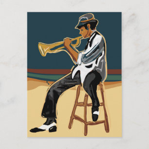 Jazz Player Post Card Postkarte