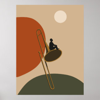 Jazz-Posaunen-Druck | Bauhaus-Musik-Kunst Poster