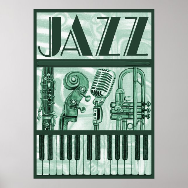 Jazz Poster Green (Vorne)