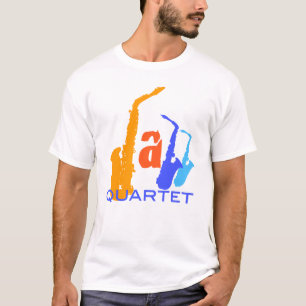 Jazz Quartet Saxophones Letters T-Shirt