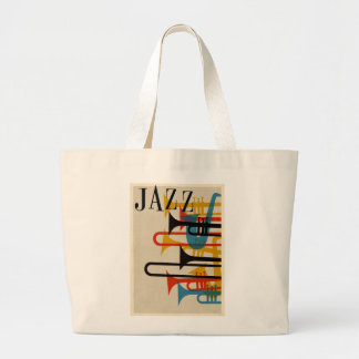 Jazz Retro-Poster im Stil der 50er Jahre Beatnik M Jumbo Stoffbeutel