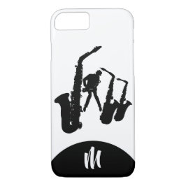 Jazz Sax Black Saxophonist 2 Monogram Iphone Case