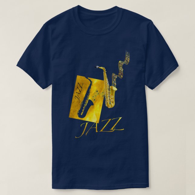 Jazz Sax Saxophon Gold T-Shirt (Design vorne)
