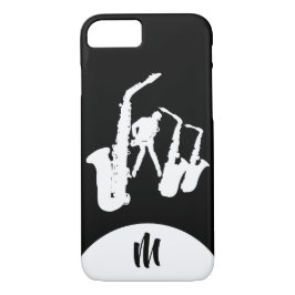 Jazz Sax White Saxophonist 2 Monogram Iphone Case