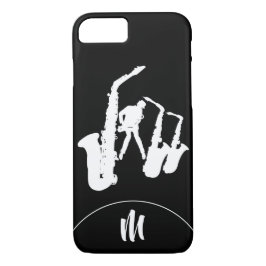 Jazz Sax White Saxophonist 2 Monogram Iphone Case