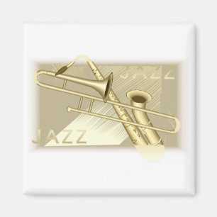 Jazz Saxaphon und Trombone Magnet