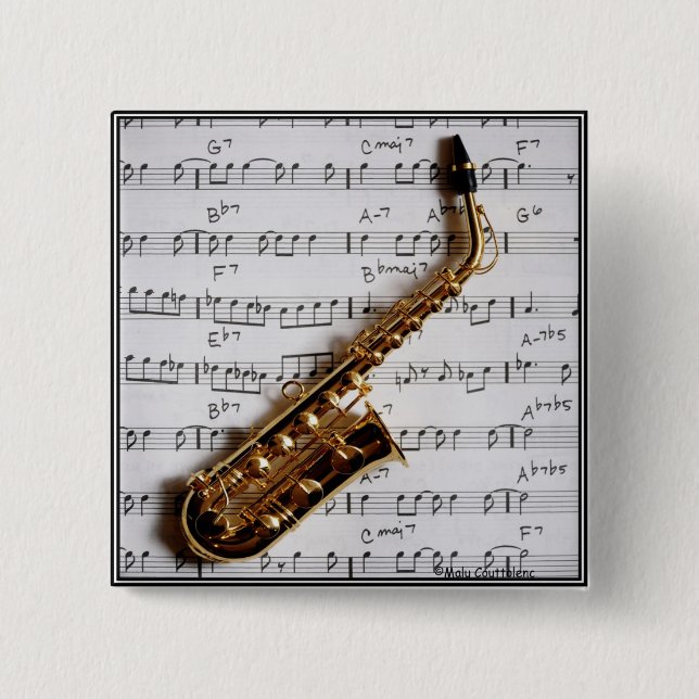 Jazz-Saxophon-Knopf Button (Vorderseite)