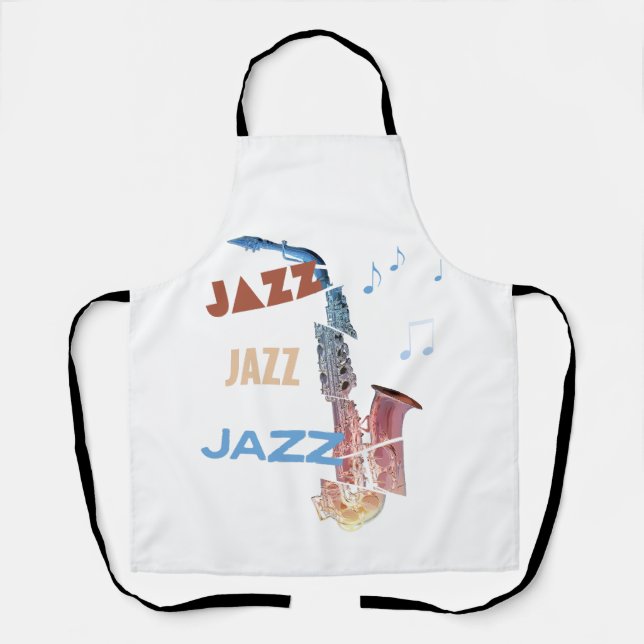 Jazz Saxophon Moderne Kunst Schürze (Vorderseite)
