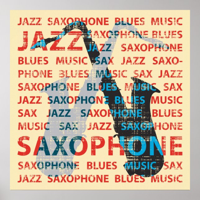 Jazz Saxophon Poster (Vorne)