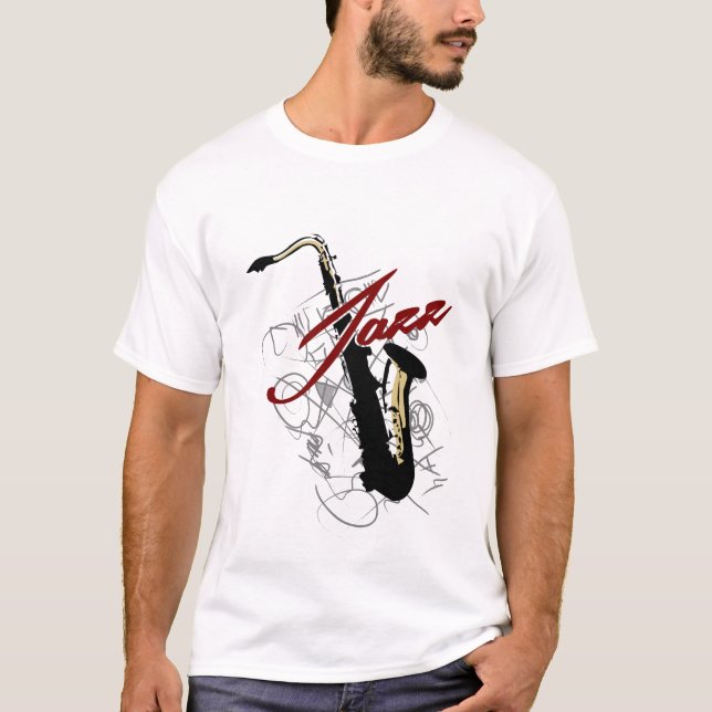 Jazz-Saxophon T-Shirt (Vorderseite)