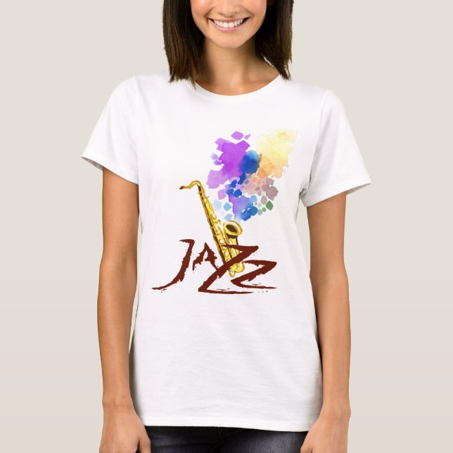 Jazz-Saxophon T-Shirt (Vorderseite)