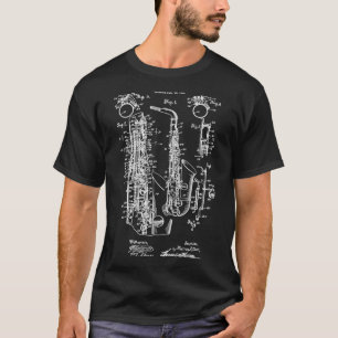 Jazz Saxophone Vintage Patentschrift 1915 T-Shirt