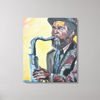 Jazz-Saxophonist Neo-Expressionist Leinwanddruck