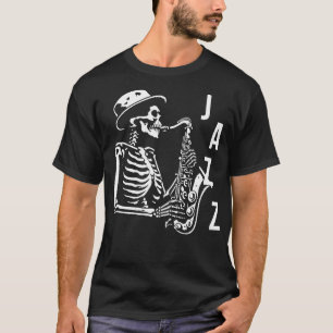 Jazz Skeleton spielt Saxophon T-Shirt