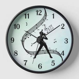 Jazz-Tanz Mint Schwarze Zahlen Uhr