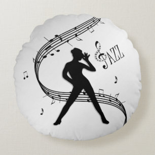 Jazz-Tanz Silber Rundes Kissen