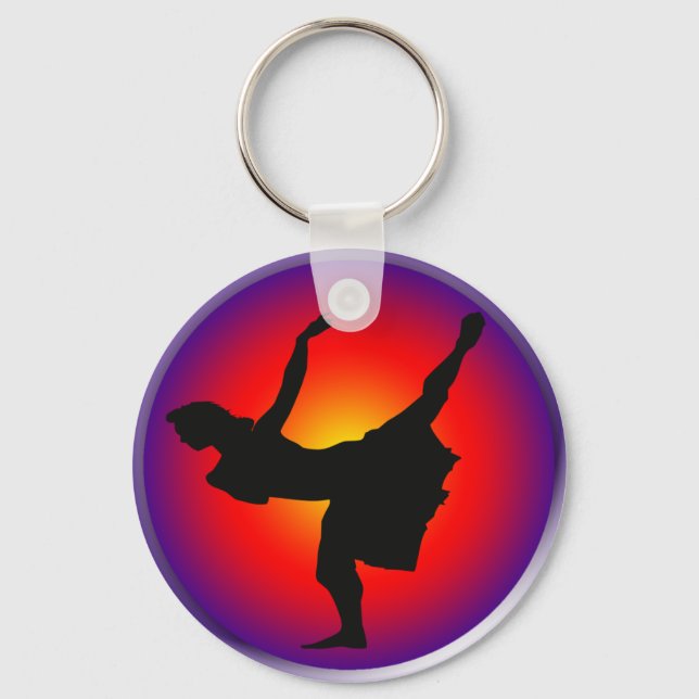 Jazz Tänzer Silhouette Schlüsselanhänger (Vorderseite)