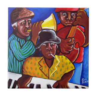 Jazz Trio American Folk Art Tile Fliese