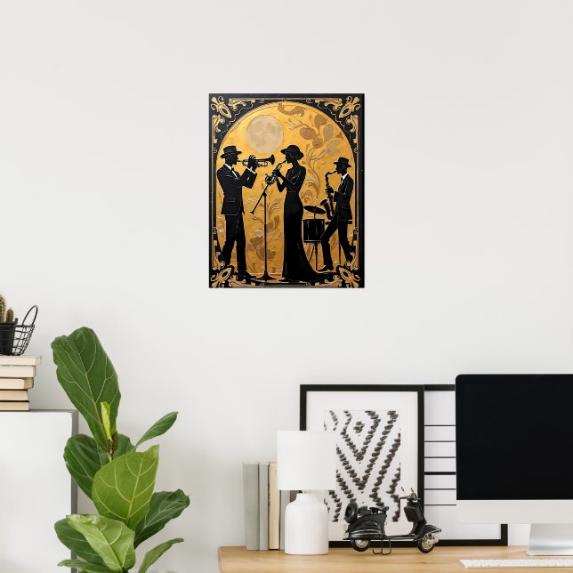 Jazz Trio in Gold Poster (Heimbüro)