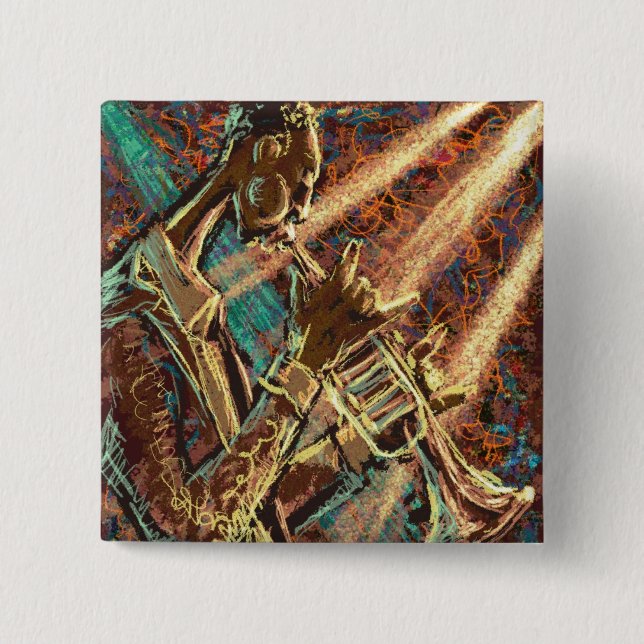 JAZZ Trompete-Knopf Button (Vorderseite)