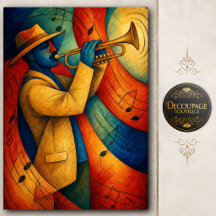 Jazz-Trompete-Rhythmus-Decoupage