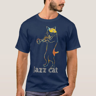 Jazz Trumpet Spielen Kitty Cat Cool Jazz Cat T-Shirt