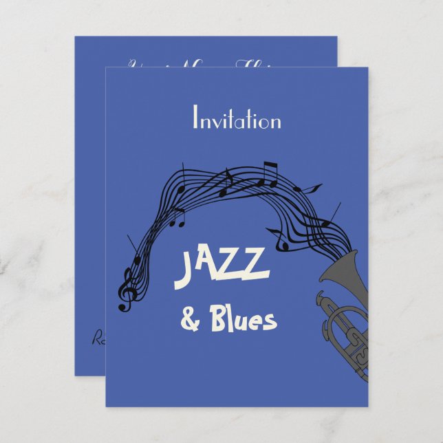 Jazz und Blues als Party Einladung (Vorne/Hinten)