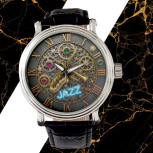 Jazz Watch, Neon Light, Trumpet, Saxophon Armbanduhr