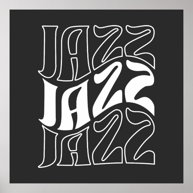 Jazz Wordmark Bold Outline  Poster (Vorne)