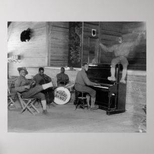 Jazzband, 1918. Vintage-Foto Poster