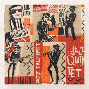 Jazzband Cooles Vintage-Poster Glasuntersetzer