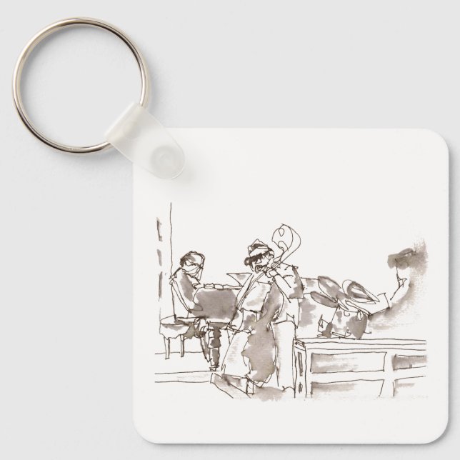 Jazzband-Kunst Schlüsselanhänger (Vorderseite)