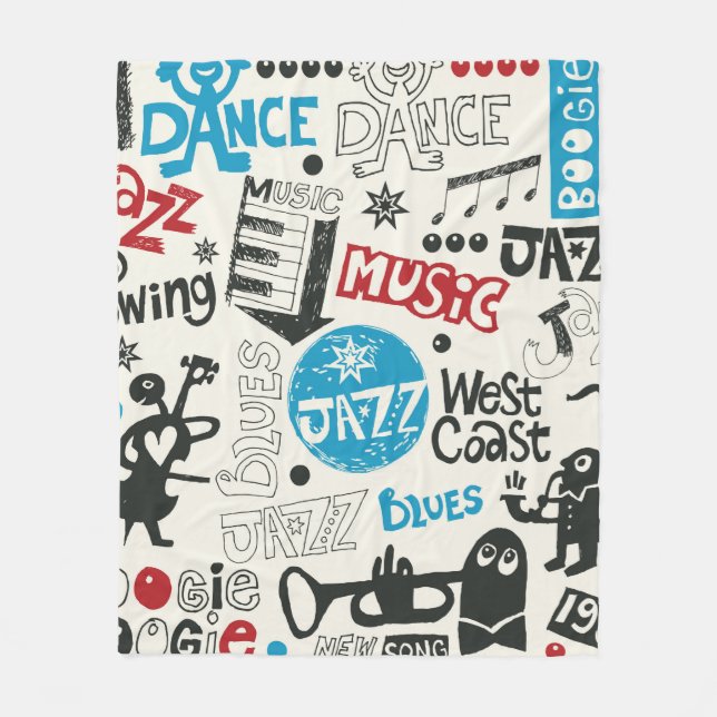Jazzdoodle-Mischung Fleecedecke (Vorderseite)