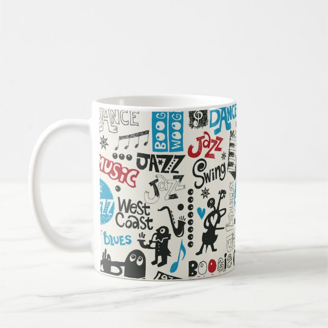 Jazzdoodle-Mischung Kaffeetasse (Links)