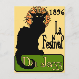 JazzFest Chat Noir 1896 Postkarte