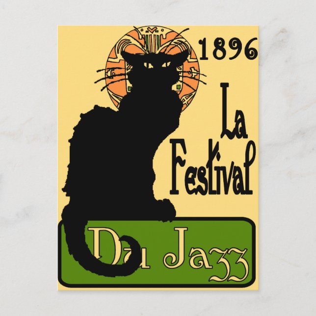 JazzFest Chat Noir 1896 Postkarte (Vorderseite)