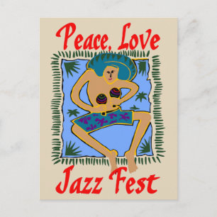 Jazzfest, Peace Liebe, Rasta Man Postkarte